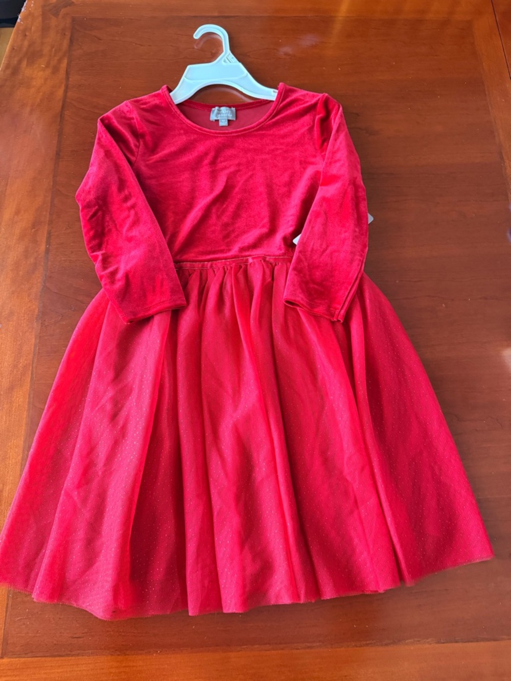 Girls' Red Velvet & Tutu Party Dress
